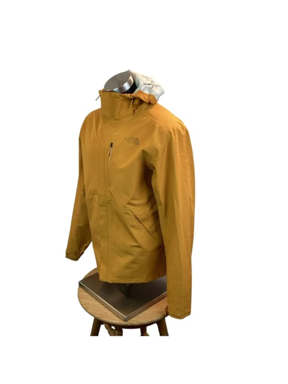 North Face Future Light Mens Medium Hooded Jacket Mustard Waterproof Lightweight
